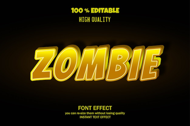 Premium Vector | Zombie text, editable font effect