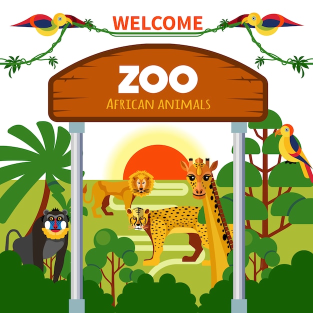 Download Free Vector | Zoo african animals