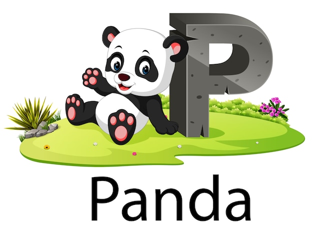 panda-letter-p-coloring-page