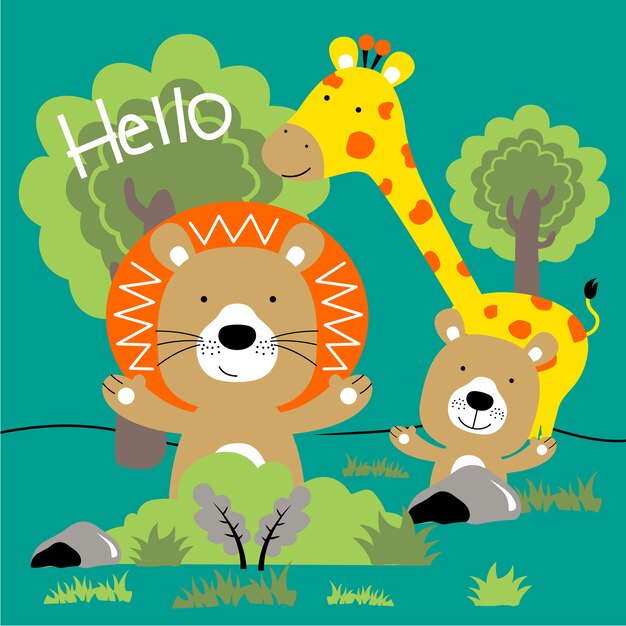 Premium Vector | Zoo animals funny cartoon