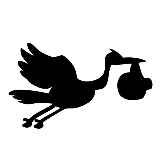 Fliegender Storch Baby Kostenlose Icon