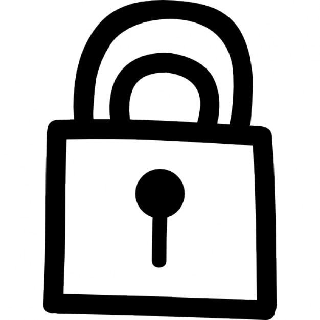 Lock Vorhängeschloss-Symbol Hand gezeichnet | Download der kostenlosen