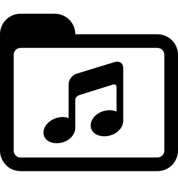 Schwarz Weiss Musik Ordner Kostenlose Icon