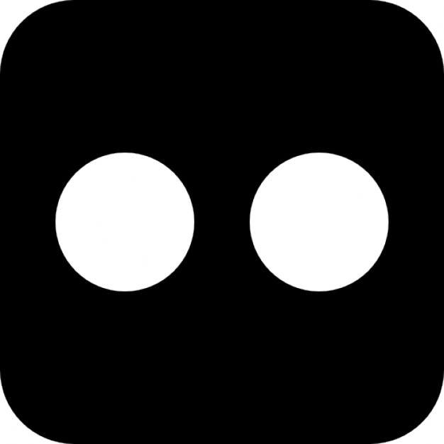 Weiße Kreise auf einem schwarzen Quadrat | Download der kostenlosen Icons