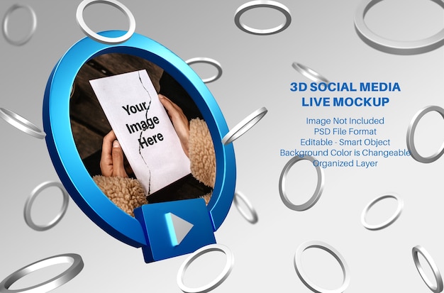 3d Facebook Social Media Live Streaming Modell Premium Psd Datei