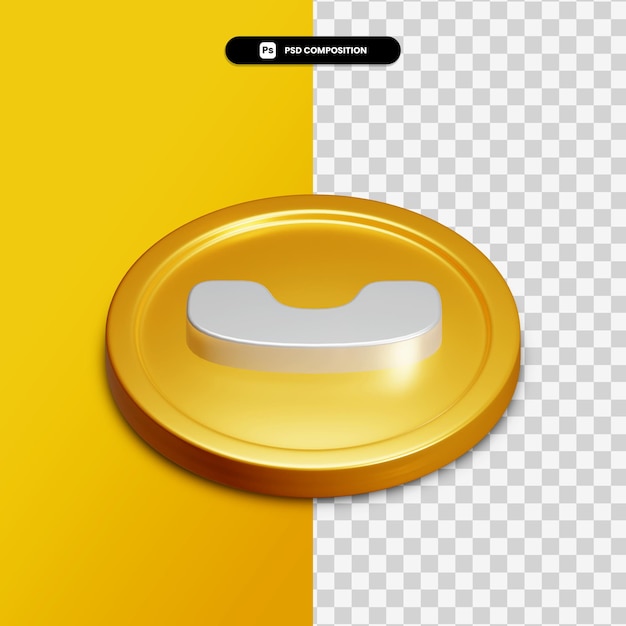 3d Rendering Anrufsymbol Auf Goldenem Kreis Isoliert Circle Premium Psd Datei