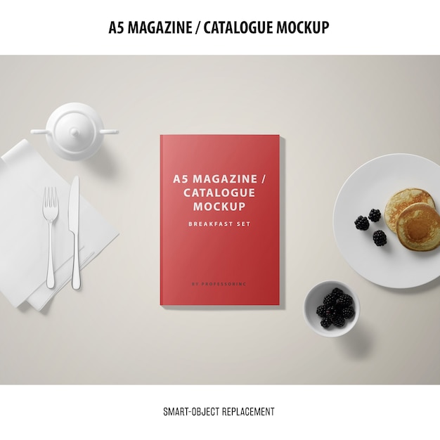 Download A5 magazine cover catalogue mockup | Kostenlose PSD-Datei