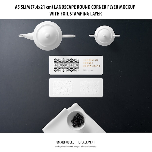 Download A5 slim landscape flyer mockup | Kostenlose PSD-Datei