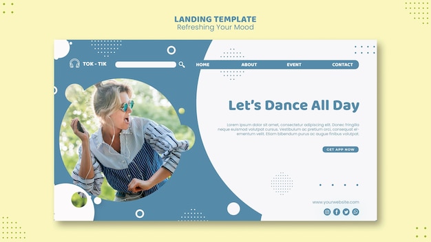 Kostenlose Vorlage Aktualisieren Sie Ihre Mood Landing Page Vorlage