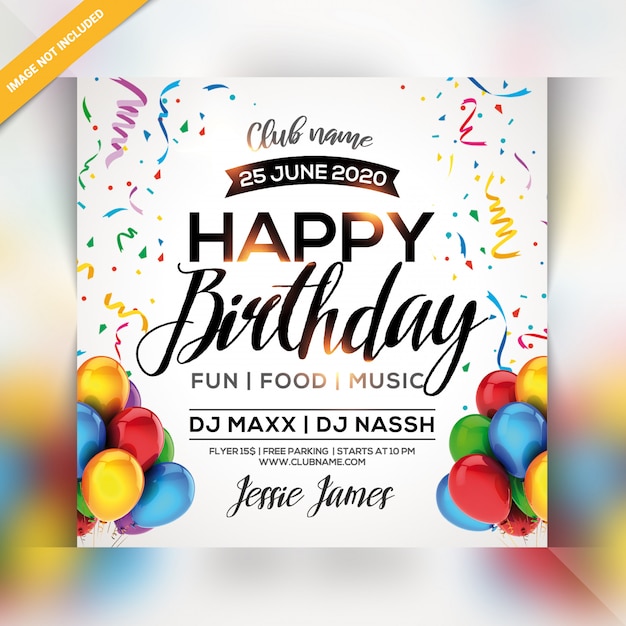 Alles Gute Zum Geburtstag Party Flyer Premium Psd Datei