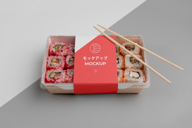 Download Auswahl an japanischem fast food mit mock-up-verpackung ...