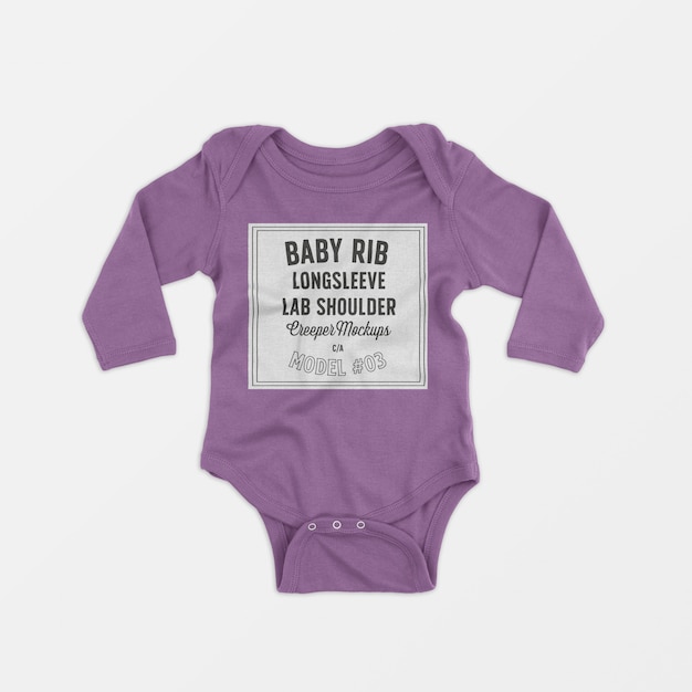 Baby rib longsleeve schoß schulter creeper modell Kostenlosen PSD