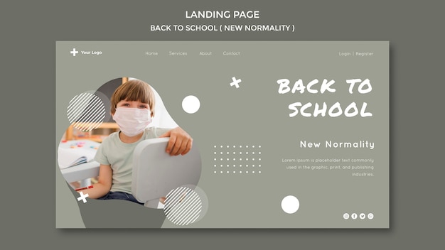 Back To School Landing Page Vorlage Kostenlose Psd Datei