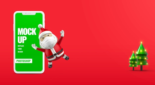 Banner Santa Frohe Weihnachten Werbung Handy Premium Psd Datei