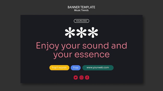 Kostenlose Vorlage Banner Vorlage Fur Musik Streaming Plattform