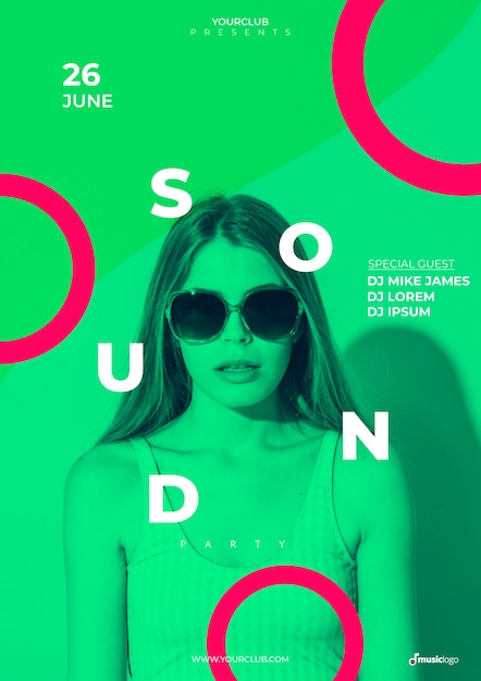 Banner vorlage für sound festival Kostenlosen PSD