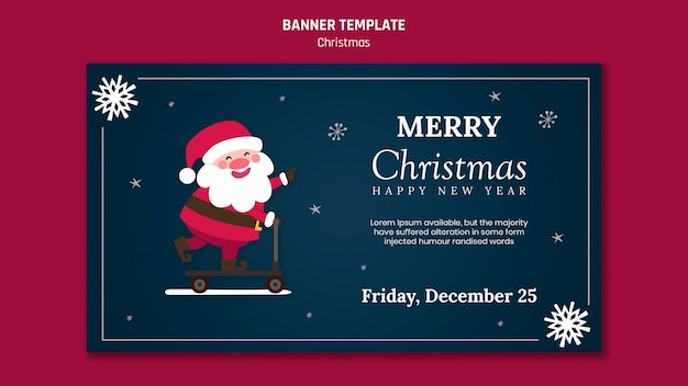 Banner Vorlage Fur Weihnachten Mit Weihnachtsmann Kostenlose Psd Datei