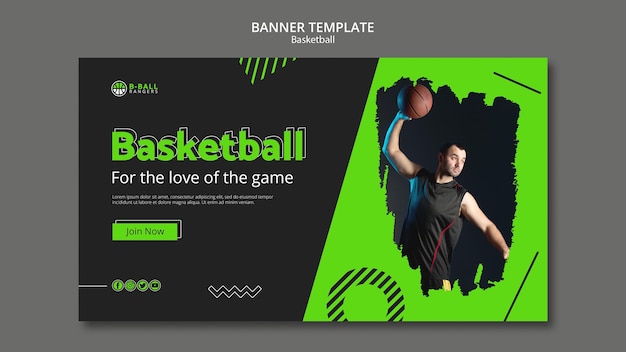 Basketball Banner Vorlage Konzept Kostenlose Psd Datei