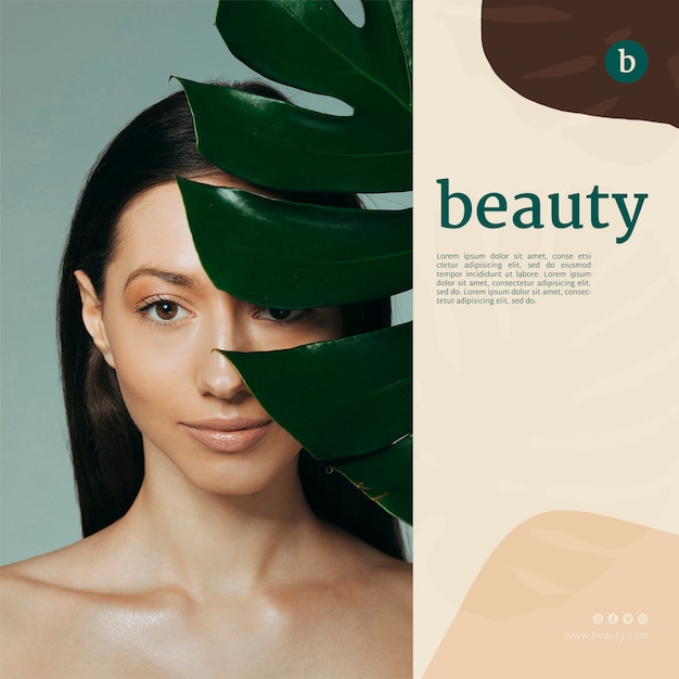 Beauty Banner Vorlage Mit Einer Frau Kostenlose Psd Datei