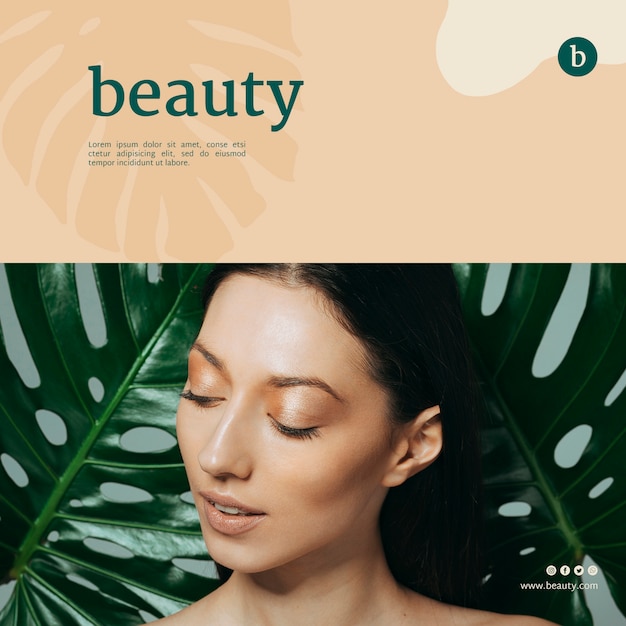 Beauty Banner Vorlage Mit Einer Frau Kostenlose Psd Datei