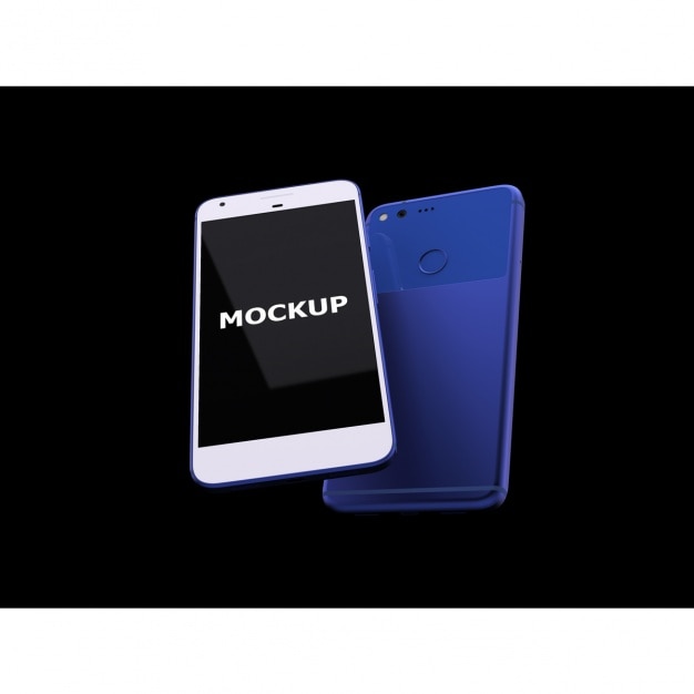 Blaue und weiße handy mockup | Download der kostenlosen PSD