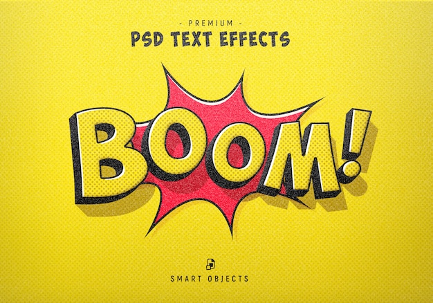 Boom-comic-text-effekt-generator | Premium-PSD-Datei