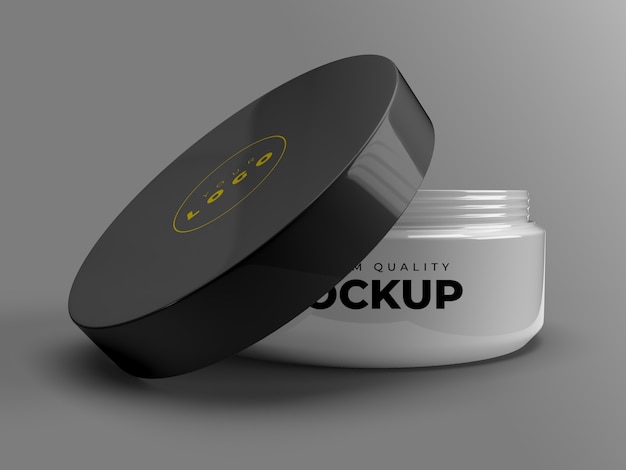 Download Cream jar mockup mit geöffnetem deckel | Premium-PSD-Datei