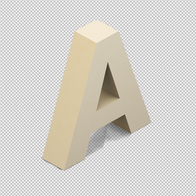 Das isometrische getrennte alphabet 3d übertragen Premium PSD