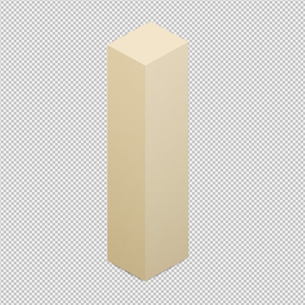 Das isometrische getrennte alphabet 3d übertragen Premium PSD