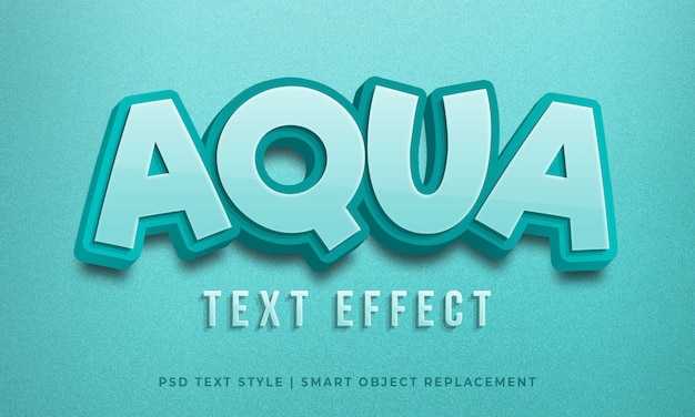 Editierbarer 3d Textstil Psd Effekt Mit Aquablauer Farbe Premium Psd Datei