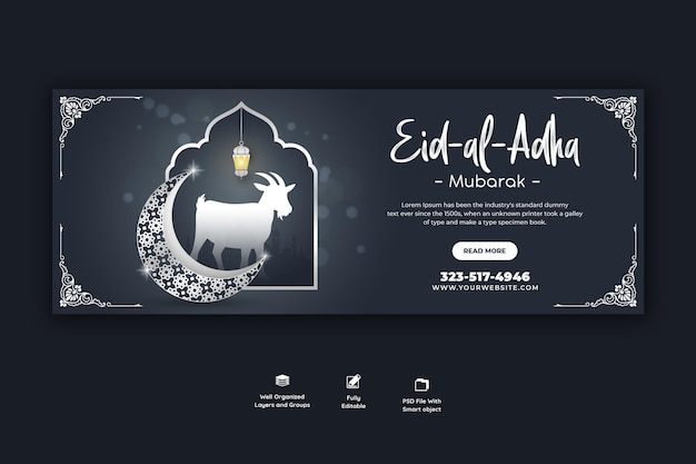 Eid al adha mubarak islamisches festival facebook-cover ...