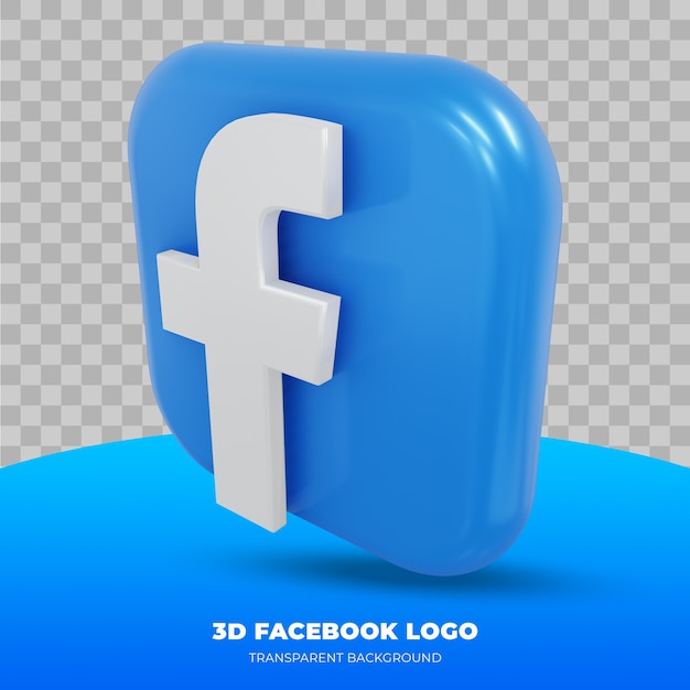 Facebook Logo In 3d Rendering Isoliert Premium Psd Datei