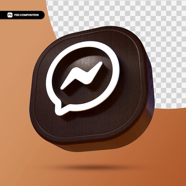 Facebook Messenger Logo Isoliert In 3d Rendering Premium Psd Datei