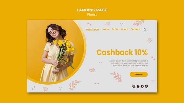 Florist Shop Landing Page Vorlage Kostenlose Psd Datei