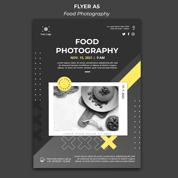 Flyer Der Food Fotografie Vorlage Kostenlose Psd Datei