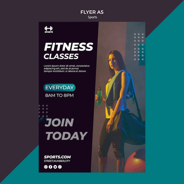 Flyer Vorlage Fur Fitness Klasse Kostenlose Psd Datei