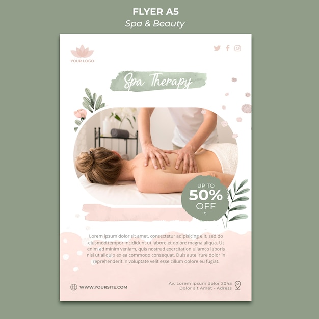 Flyer Vorlage Fur Spa Und Entspannung Kostenlose Psd Datei