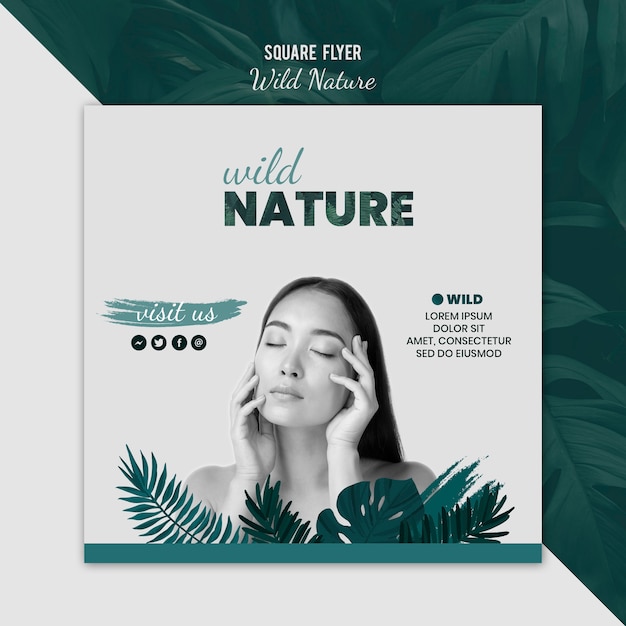 Flyer Vorlage Mit Wilder Natur Design Kostenlose Psd Datei