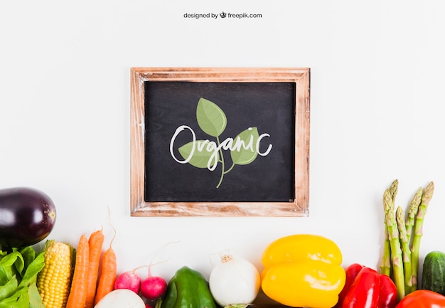 Download Frische gesunde ernährung mockup mit schiefer | Download ...