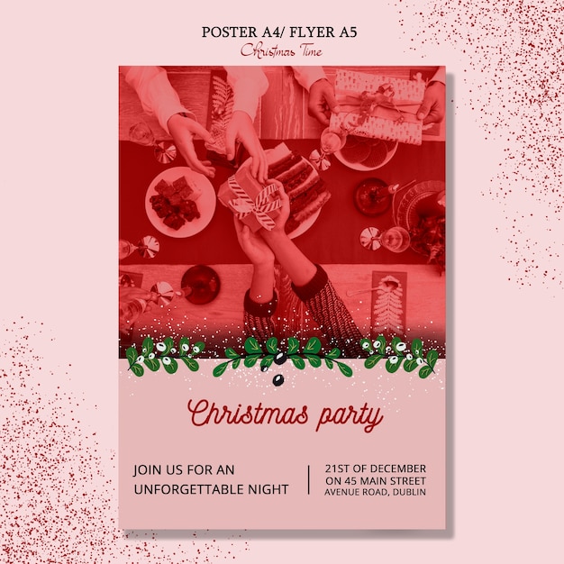 Kostenlose Psd Datei Frohe Weihnachten Flyer Konzept