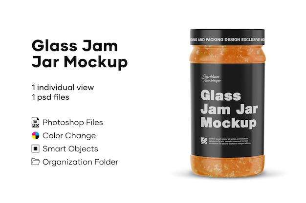 Download Glass jam jar mockup | Premium-PSD-Datei