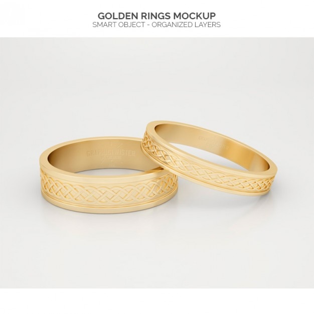 Goldene Ringe Mock Up Kostenlose Psd Datei