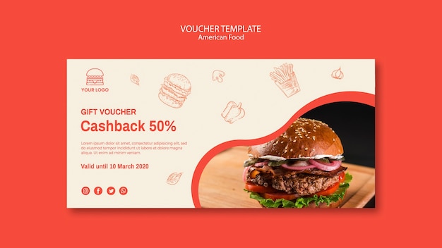 Gutschein Fur Burger Restaurant Kostenlose Psd Datei