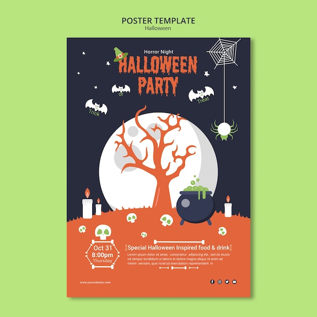 Halloween party vollmond nacht plakat vorlage | Kostenlose ...