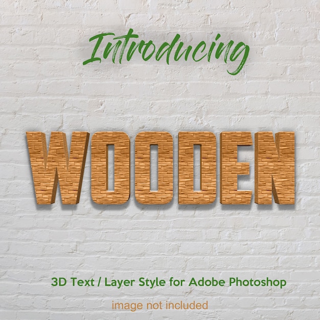 Holzbrett 3d maserte photoshop schichtart-texteffekte Premium PSD