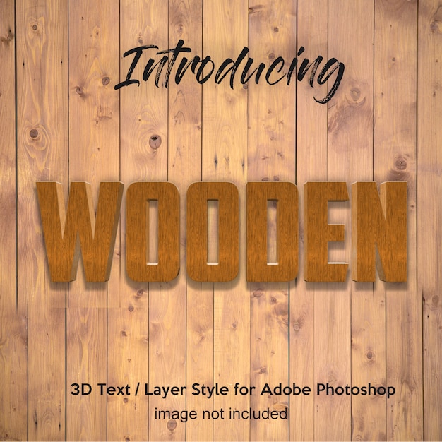 Holzbrett 3d maserte photoshop schichtart-texteffekte Premium PSD