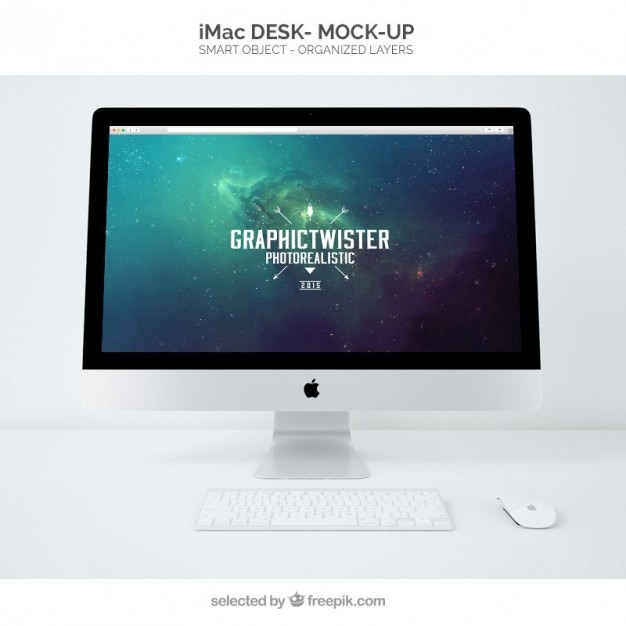 Download Imac schreibtisch mockup | Download der kostenlosen PSD