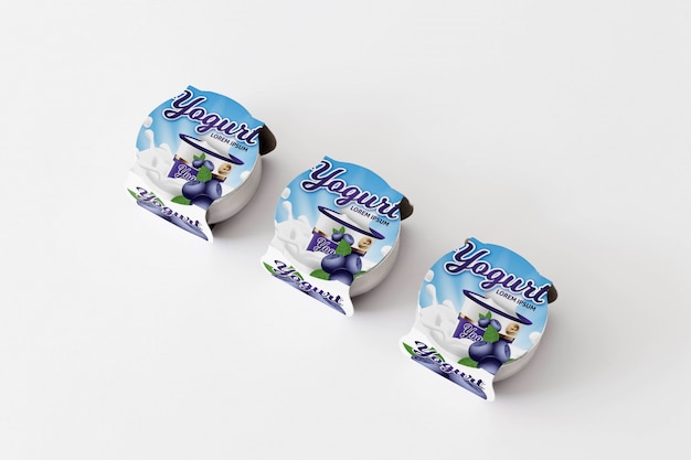 Kostenlose Psd Datei Joghurt Verpackung Mockup