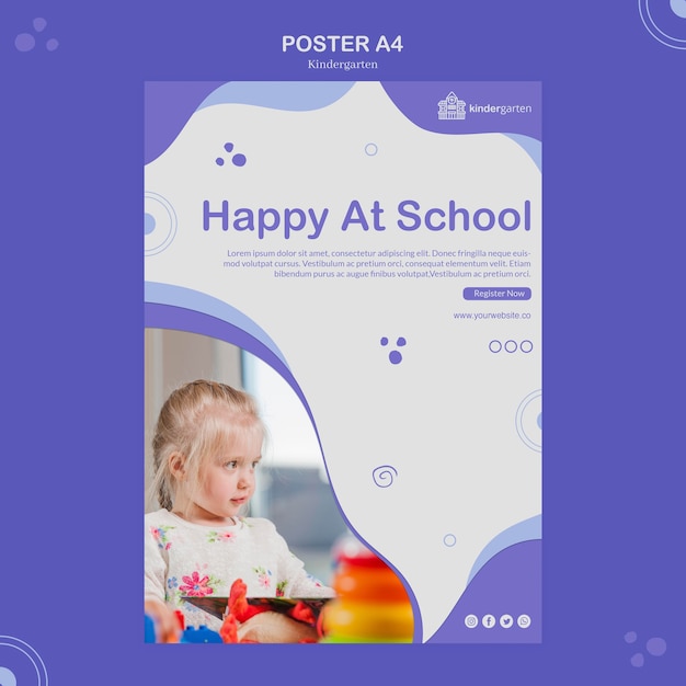 Kindergarten Flyer Vorlage Kostenlose Psd Datei