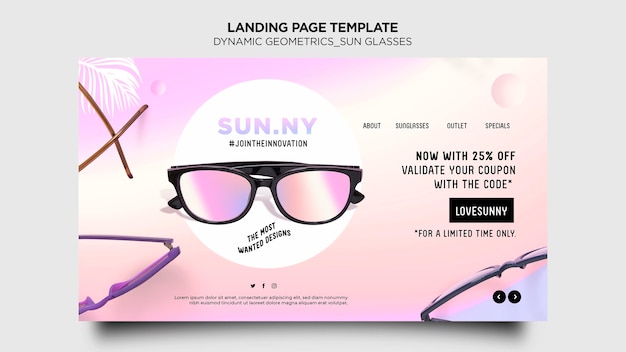 Landingpage Sonnenbrille Shop Vorlage Kostenlose Psd Datei